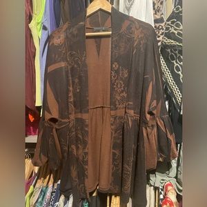 “Bleu” brown/black embellished jacket. Size 2X.